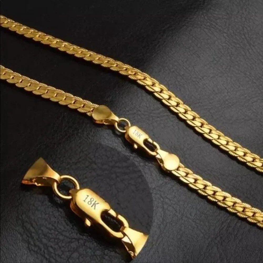 20” NEW 18K GOLD SNAKE NECKLACE, NICE NECKLACE, CUTE NECKLACE - Picture 3 of 3